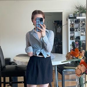 Vintage Sheer Blue Button Up Blouse